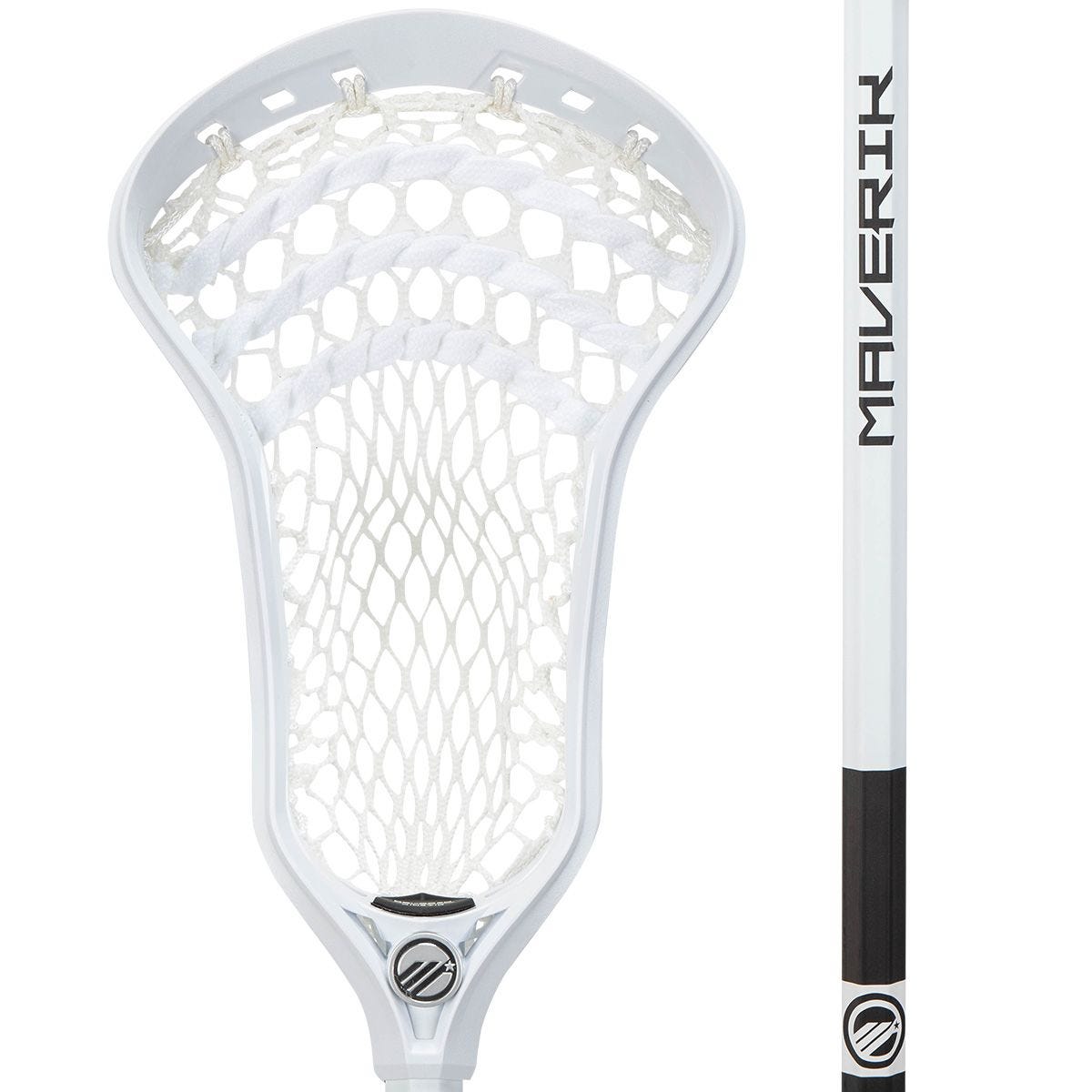 Maverik Kinetik Carbon Complete Attack Lacrosse Stick Strung with Semi Hard Mesh Carbon Composite Shaft