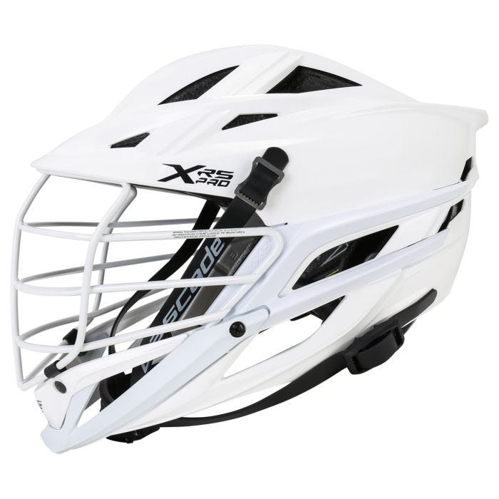 Cascade R Official MLL Lacrosse Helmet White with Orange Strap Size: online OSFM