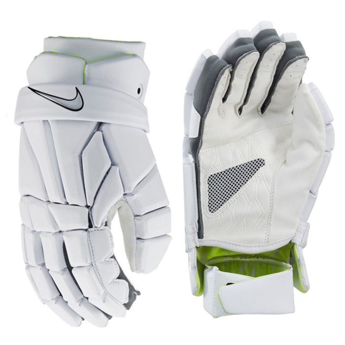 Nike Vapor Pro Lacrosse Gloves White Medium 12