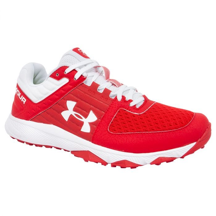 red and white turf shoes