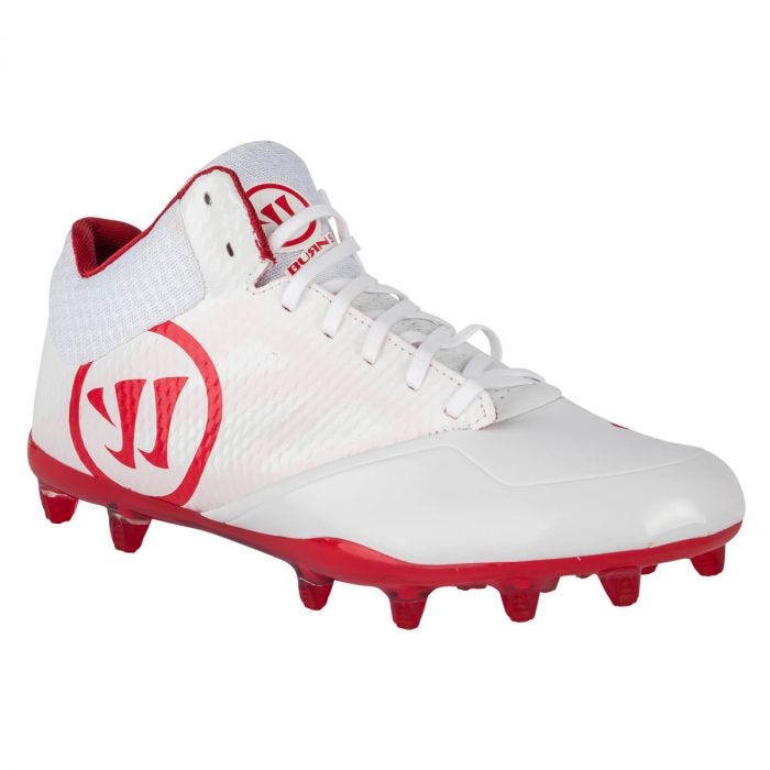 Warrior Burn 9.0 Mid Lacrosse Cleats - Red