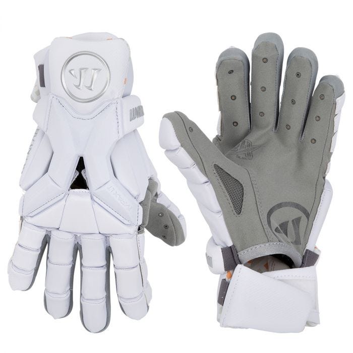 white warrior lacrosse gloves